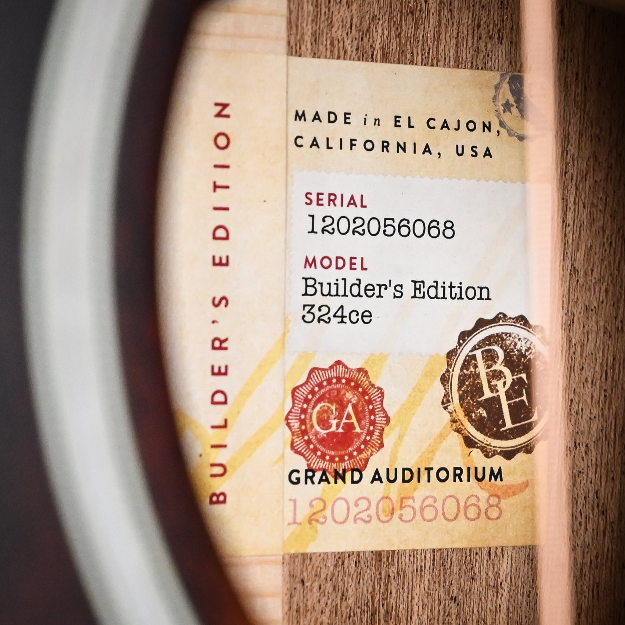 Taylor Next Generation Builder's Edition 324ce w/ Neo-Tropical Mahogany Top & Sapele Back and Sides- Tobacco Kona Burst 2026 (1202056068)