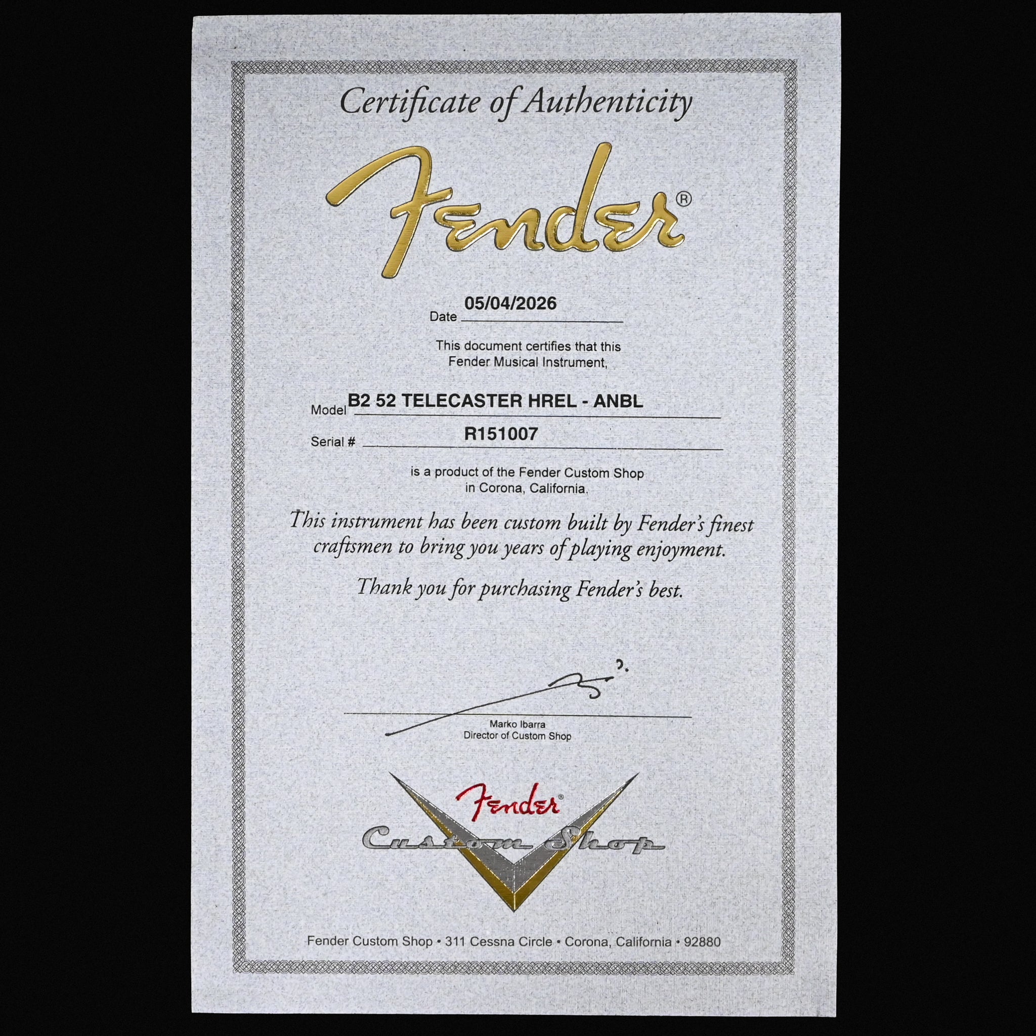 Fender Custom Shop '52 Telecaster Heavy Relic- Aged Nocaster Blonde 2026 (R151007)