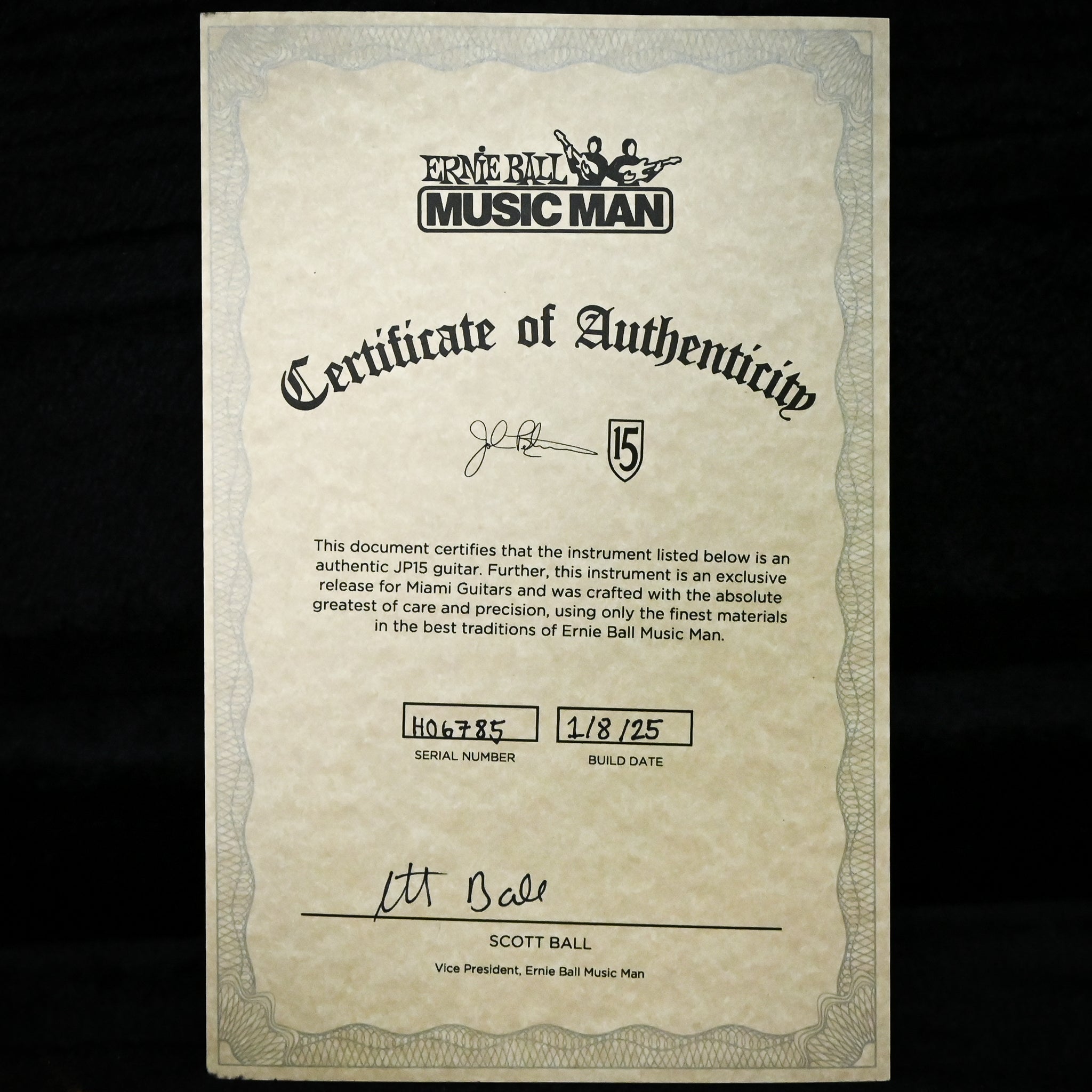 Ernie Ball Music Man JP15 Emerald Glow Roasted/Figured Maple Neck *Miami Guitar Exclusive* 2024 (H06785)