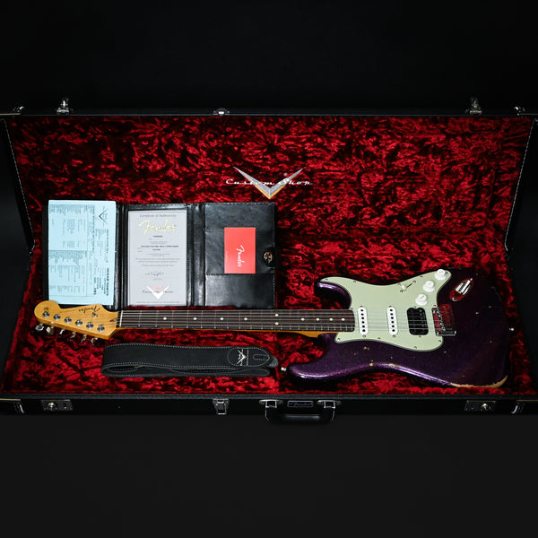 Fender Custom Shop Deluxe Stratocaster w/ Seymour Duncan SH4B Humbucker, Relic/ Closet Classic Hardware- Magenta Sparkle 2025 (R147307)