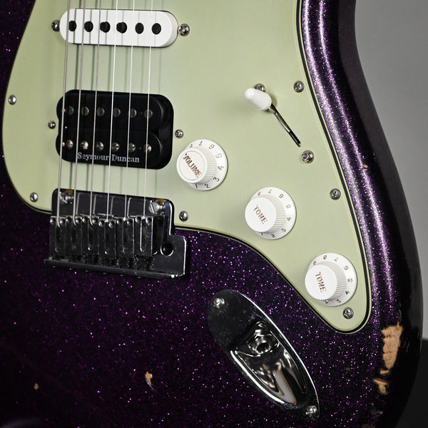 Fender Custom Shop Deluxe Stratocaster w/ Seymour Duncan SH4B Humbucker, Relic/ Closet Classic Hardware- Magenta Sparkle 2025 (R147307)