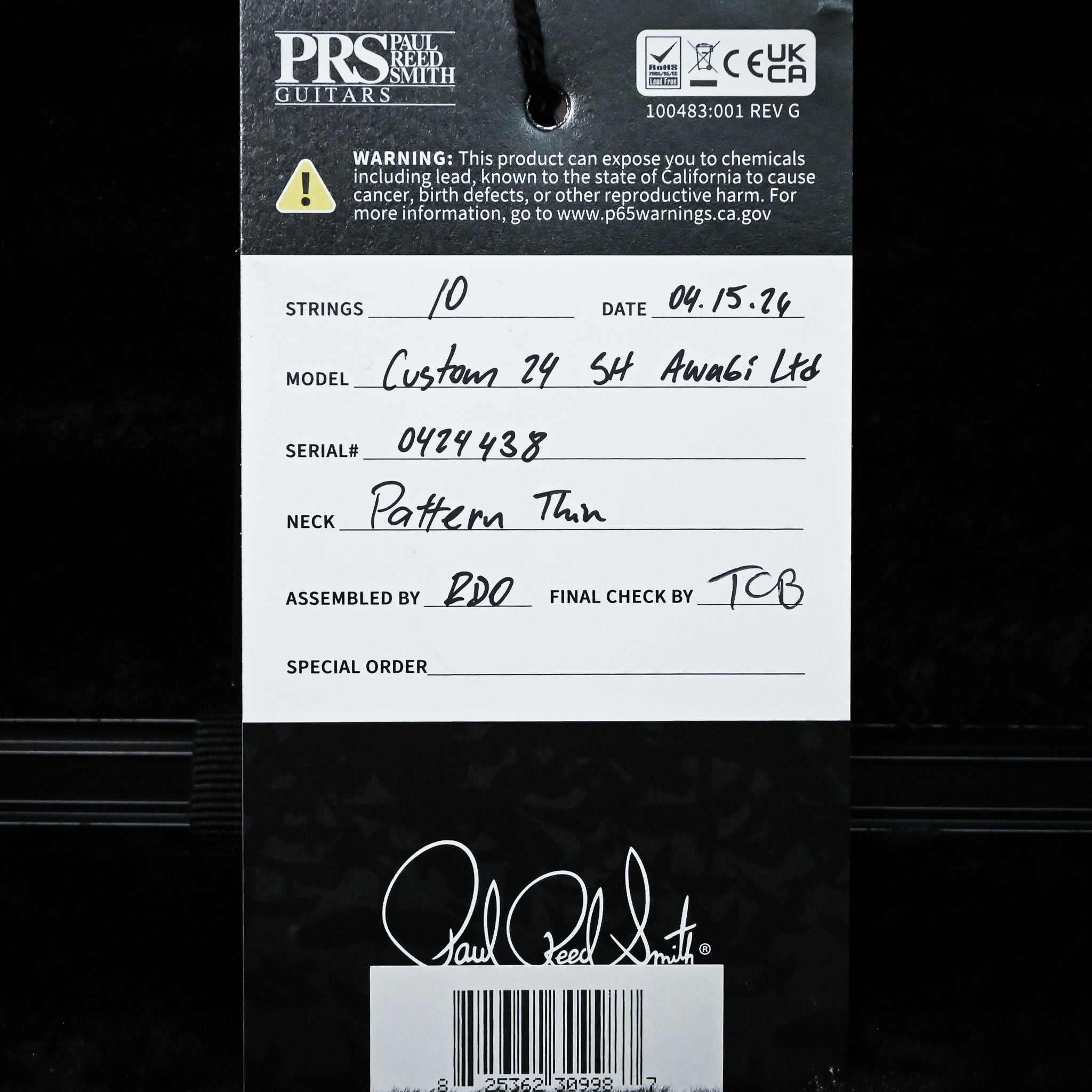 PRS Custom 24 Semi-Hollow w/ Artist Grade Flame Maple Top & Awabi Birds- Faded Indigo 2026 (0424438)