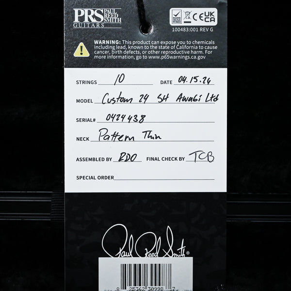 PRS Custom 24 Semi-Hollow w/ Artist Grade Flame Maple Top & Awabi Birds- Faded Indigo 2026 (0424438)