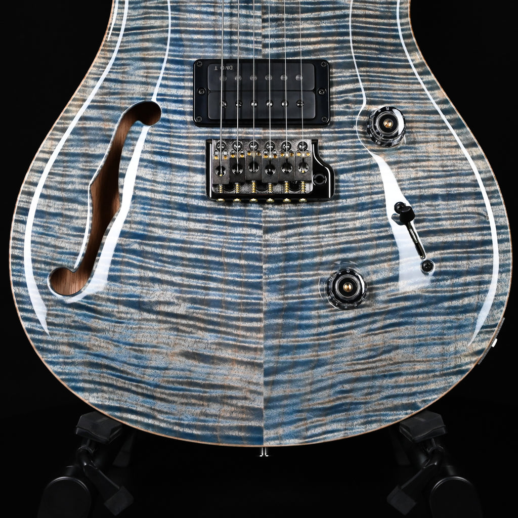 PRS Custom 24 Semi-Hollow w/ Artist Grade Flame Maple Top & Awabi Birds- Faded Indigo 2026 (0424438)