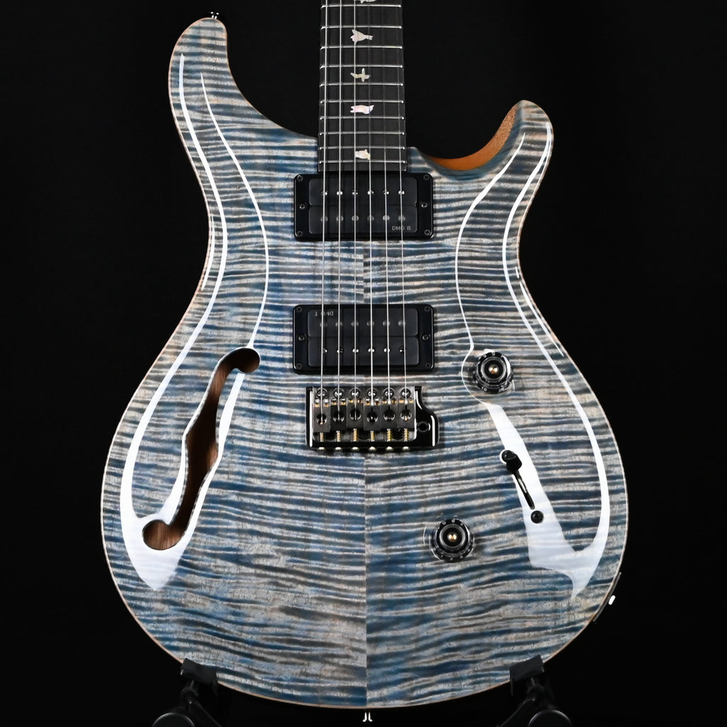 PRS Custom 24 Semi-Hollow w/ Artist Grade Flame Maple Top & Awabi Birds- Faded Indigo 2026 (0424438)