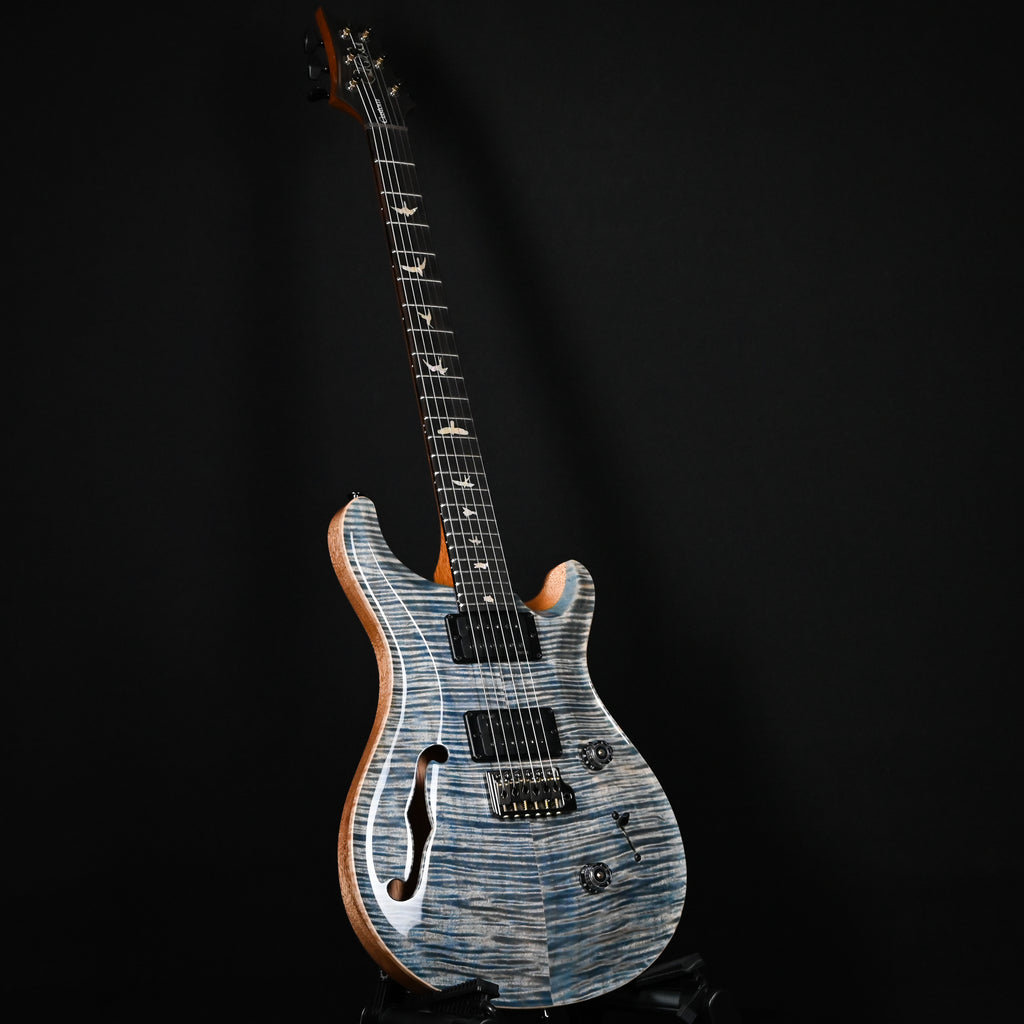 PRS Custom 24 Semi-Hollow w/ Artist Grade Flame Maple Top & Awabi Birds- Faded Indigo 2026 (0424438)