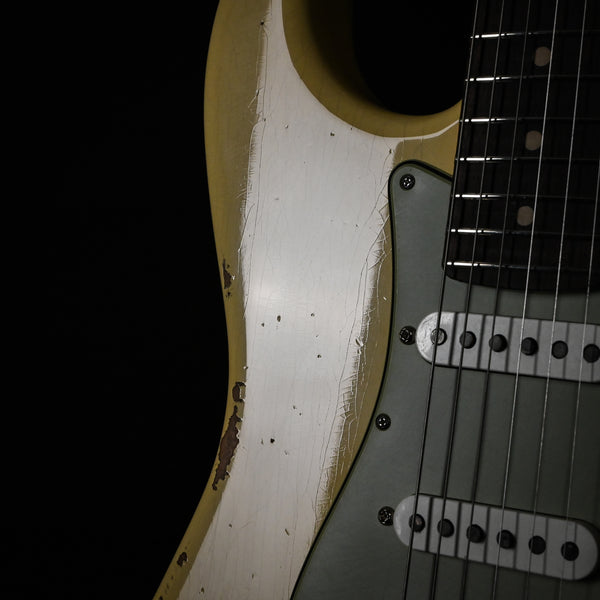 Fender Custom Shop Deluxe Stratocaster w/ Seymour Duncan SH4B Humbucker, Relic/ Closet Classic Hardware- Aged Vintage White 2025 (R146312)