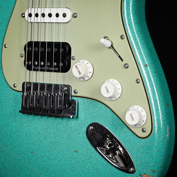 Fender Custom Shop Deluxe Stratocaster w/ Seymour Duncan SH4B Humbucker, Relic/ Closet Classic Hardware- Seafoam Green Sparkle 2025 (R148221)