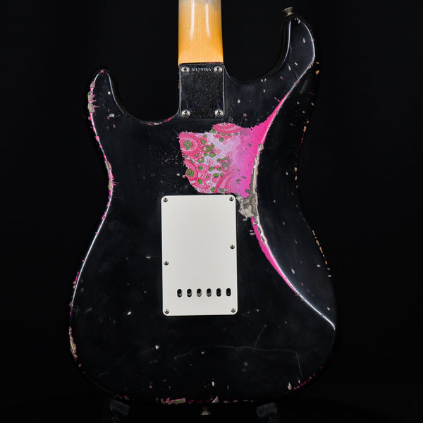 Fender Custom Shop 1960 Stratocaster Heavy Relic Jason Smith Masterbuilt Black over Pink Paisley 2023 (R129365)