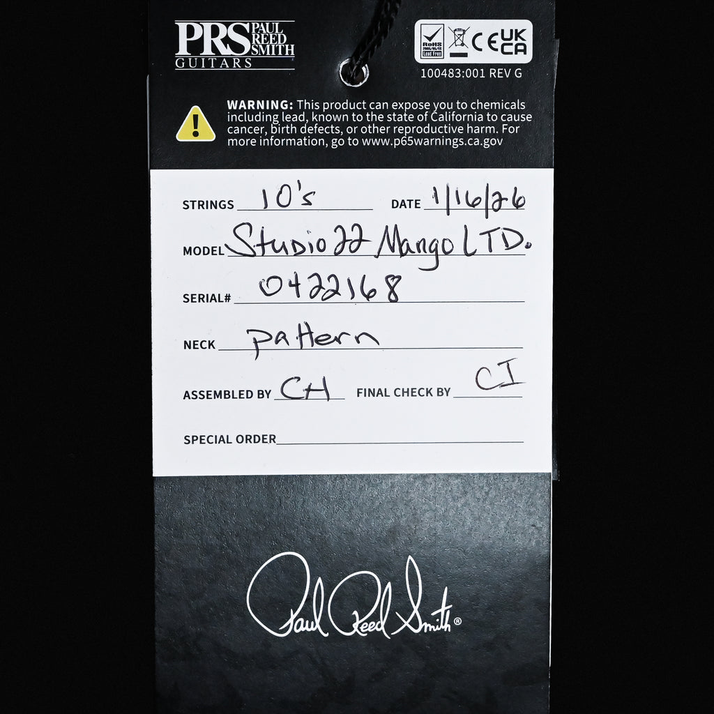 PRS Studio Mango Top Limited Edition- Cobalt Smokeburst 2026 (0422168)