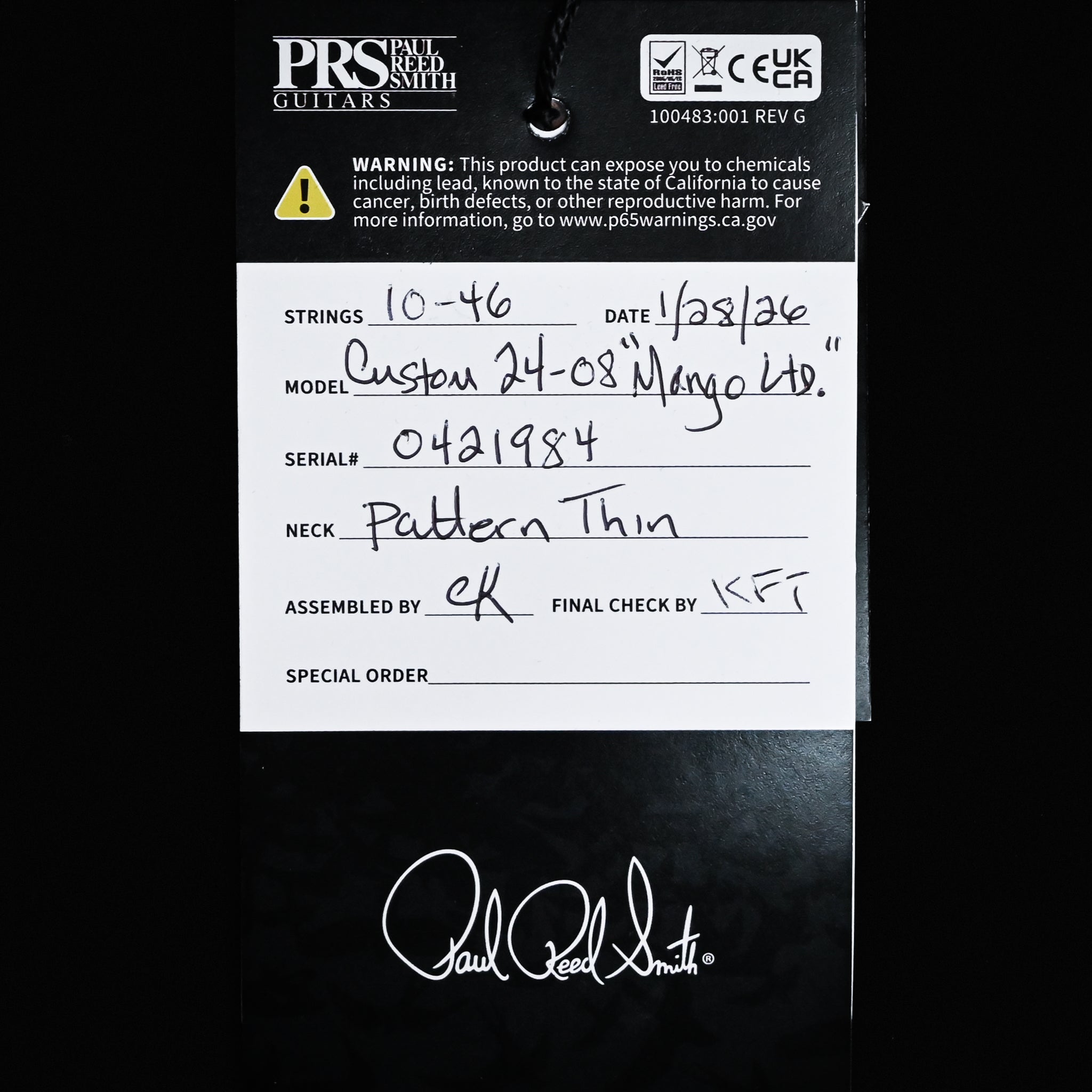 PRS Custom 24-08 Mango Top Limited Edition- Purple Mist 2026 (0421984)
