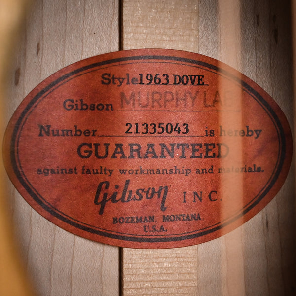 Gibson Custom 1963 Dove Murphy Lab Light Aged- Dark Natural 2025 (21335043)