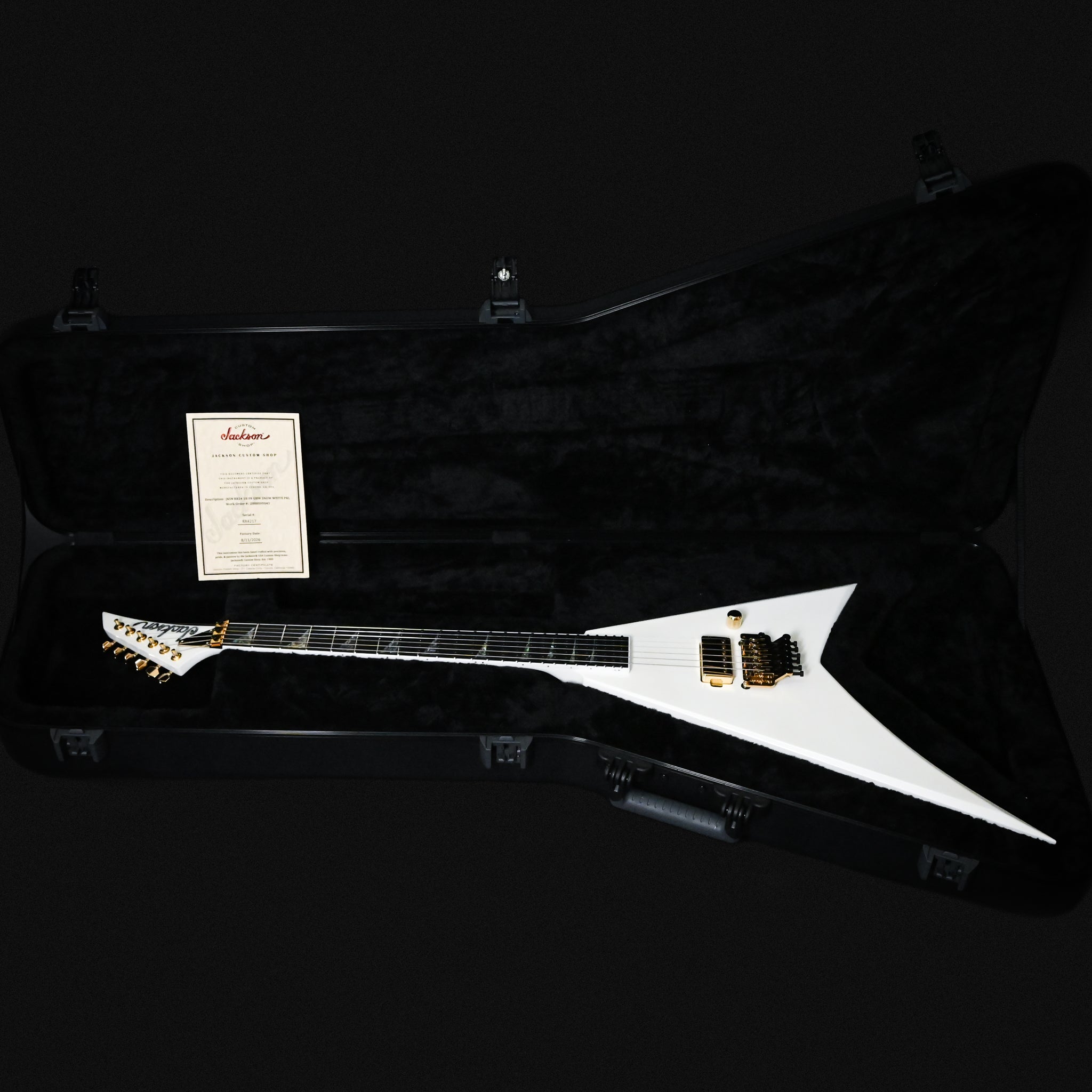 Jackson Custom Shop USA Randy Rhoads Special Edition NAMM 2025 w/ Gold Hardware- Snow White Pearl 2026 (RR4217)