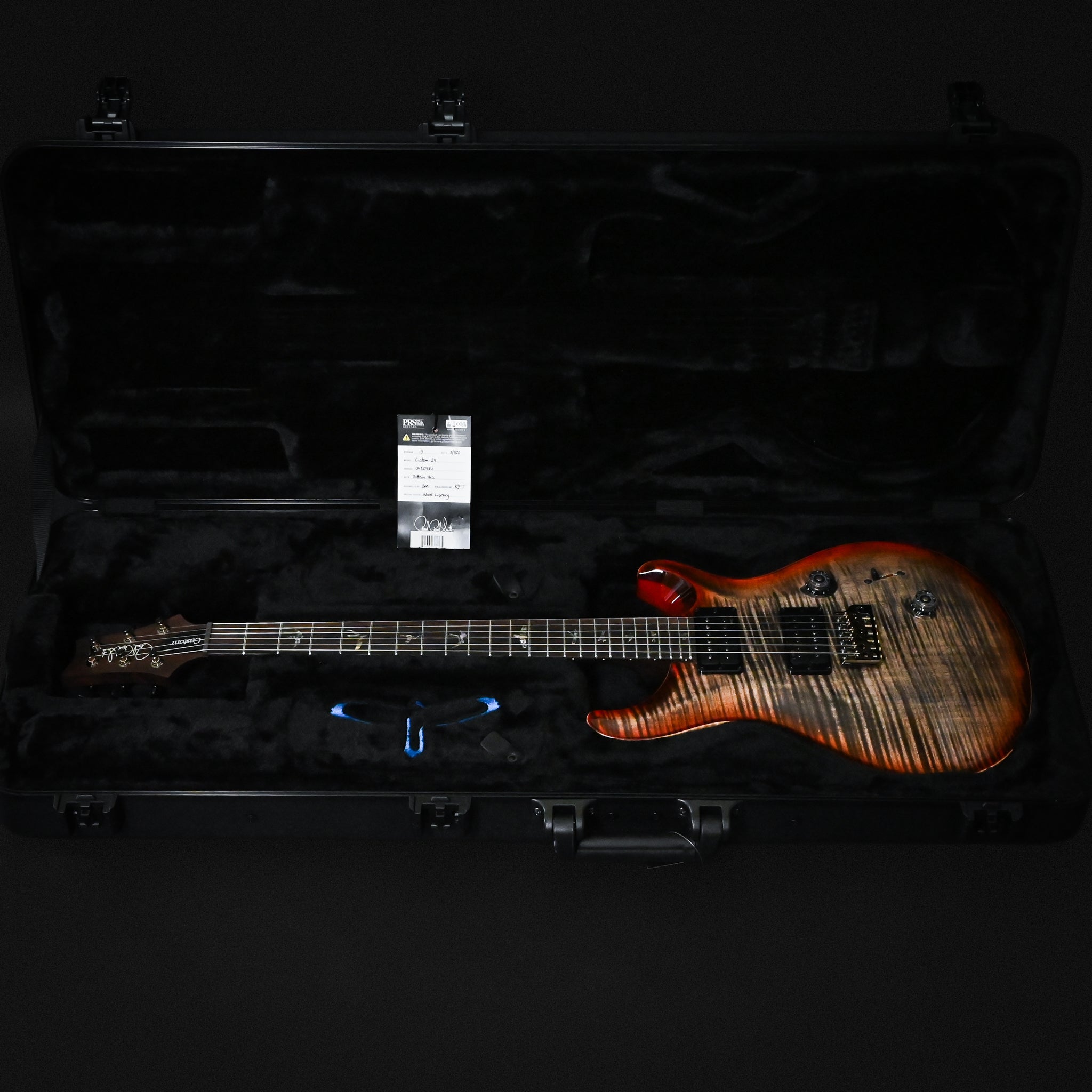 PRS Custom 24 Wood Library w/ 1-Piece Flame 10-Top, Brazilian Rosewood, & DMO Pickups- Charcoal Cherry Burst 2026 (0432984)