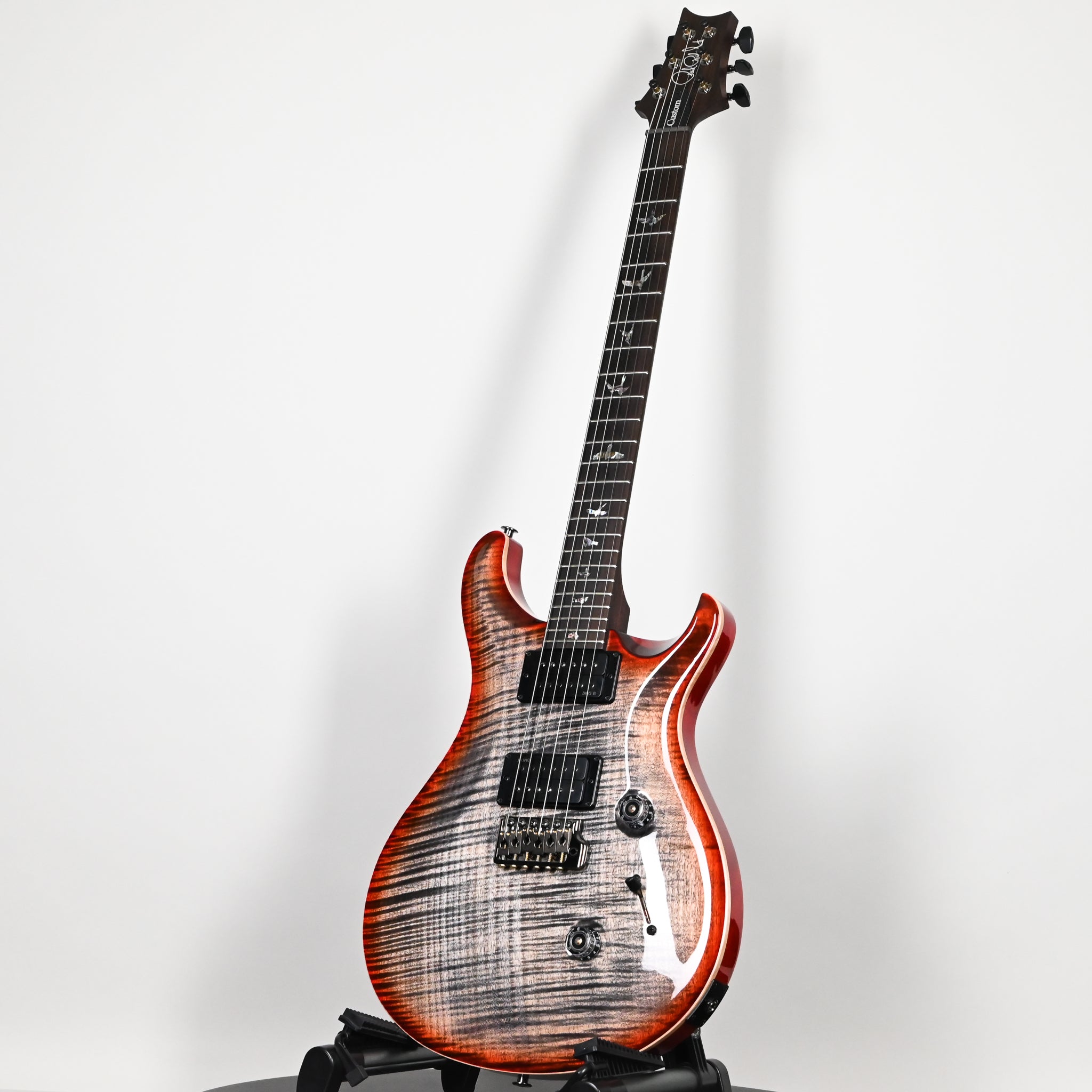PRS Custom 24 Wood Library w/ 1-Piece Flame 10-Top, Brazilian Rosewood, & DMO Pickups- Charcoal Cherry Burst 2026 (0432984)