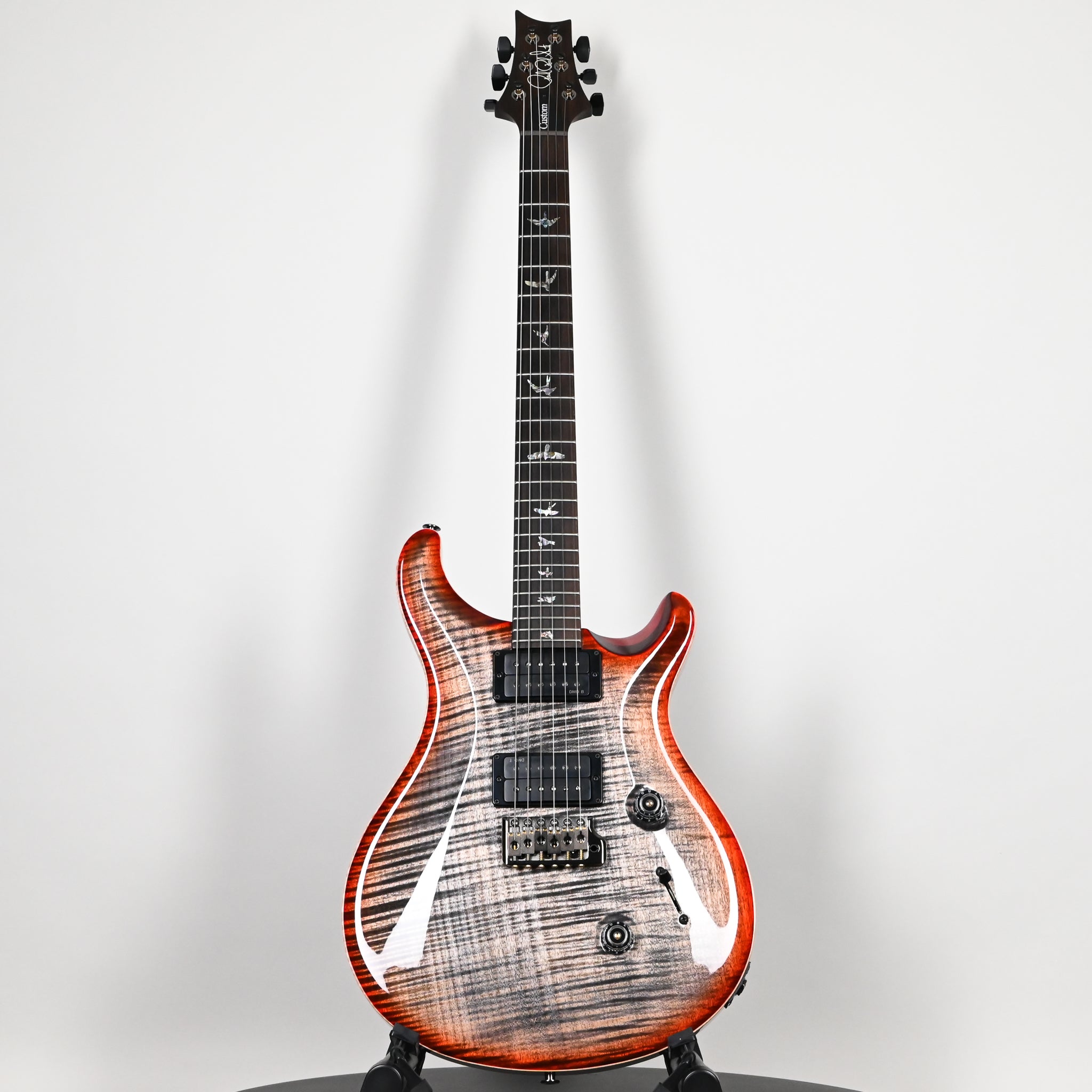 PRS Custom 24 Wood Library w/ 1-Piece Flame 10-Top, Brazilian Rosewood, & DMO Pickups- Charcoal Cherry Burst 2026 (0432984)