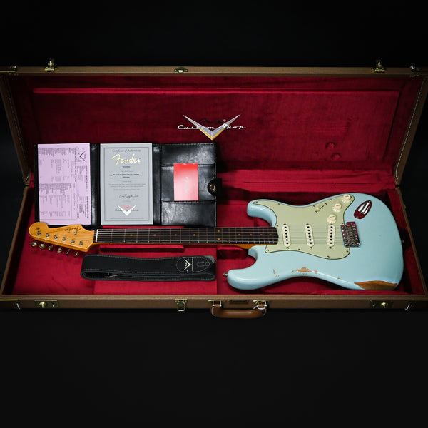 Fender Custom Shop Late-1962 Stratocaster Relic w/ Closet Classic Hardware- Faded Aged Daphne Blue 2025 (CZ585800)