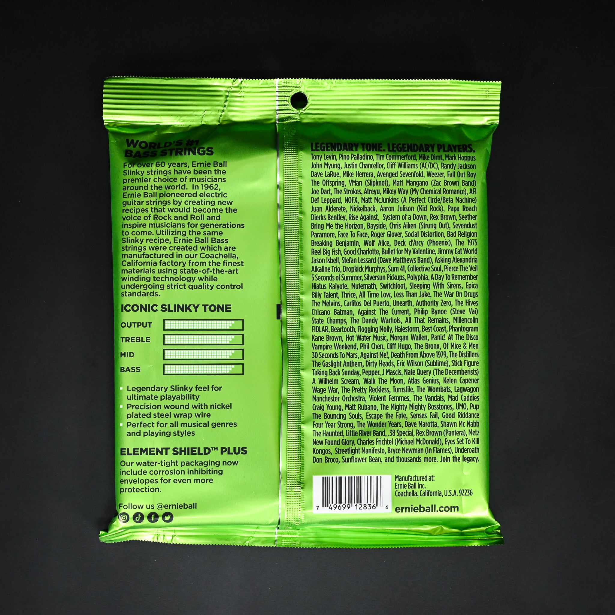 Ernie Ball 2836 Regular Slinky Nickel Wound 5-String Electric Bass Strings 45-130 Gauge