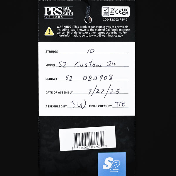 PRS S2 Custom 24 Electric Guitar- Turquoise 2025 (S2080908)