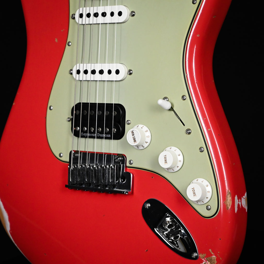 Fender Custom Shop Deluxe Stratocaster w/ Seymour Duncan SH4B Humbucker, Relic/ Closet Classic Hardware- Aged Fiesta Red 2026 (R148092)