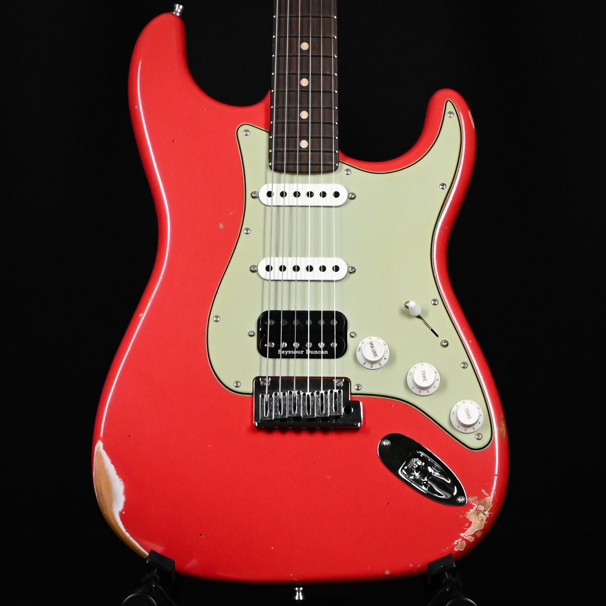 Fender Custom Shop Deluxe Stratocaster w/ Seymour Duncan SH4B Humbucker, Relic/ Closet Classic Hardware- Aged Fiesta Red 2026 (R148092)