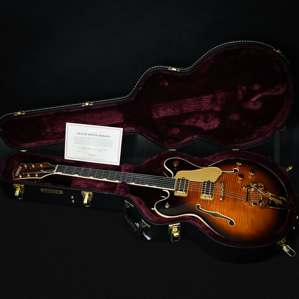 Gretsch Broadkaster LX Figured Center Block w/ String-Thru Bigsby and Gold Hardware- Havana Burst 2026 (JT25113674)
