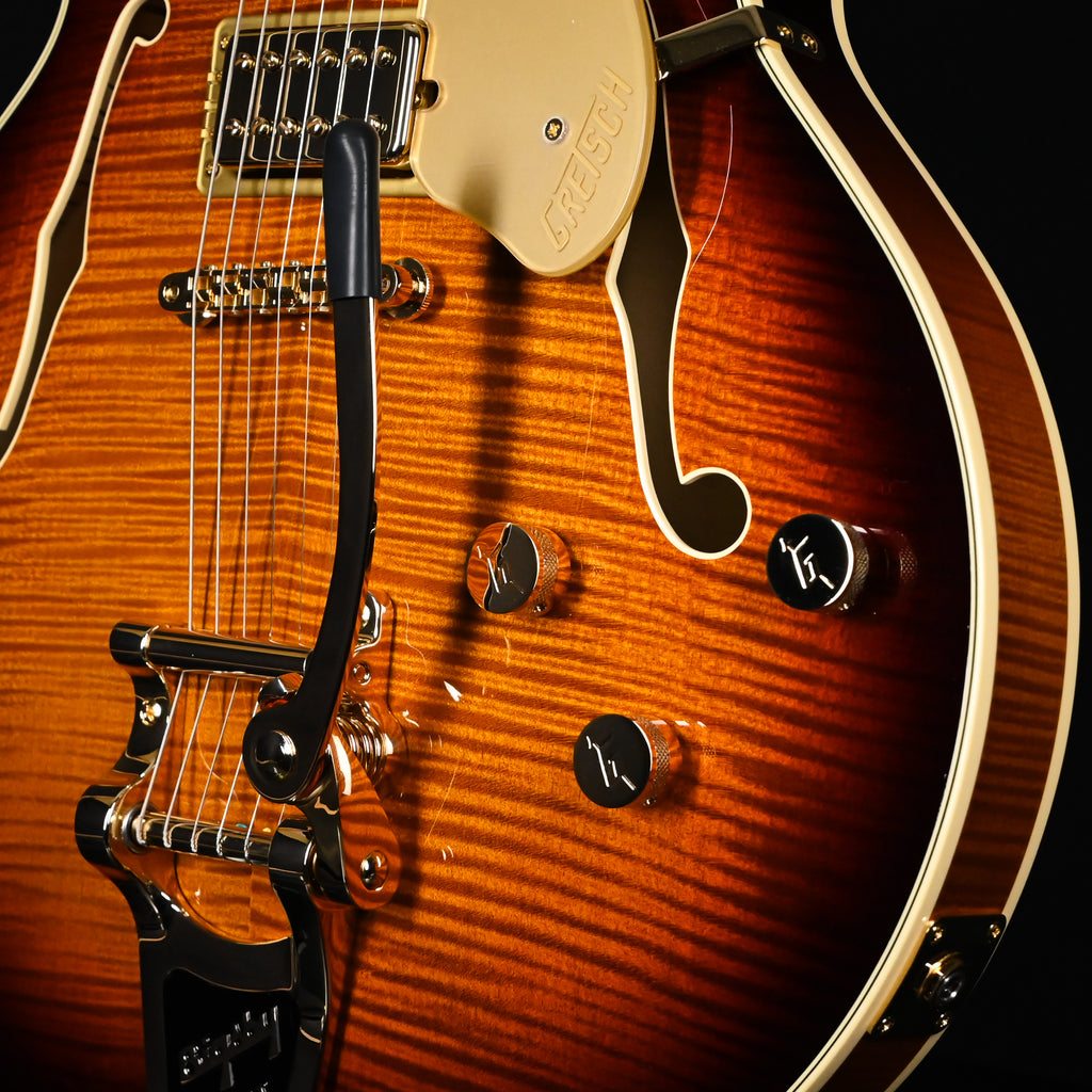 Gretsch Broadkaster LX Figured Center Block w/ String-Thru Bigsby and Gold Hardware- Havana Burst 2026 (JT25113674)
