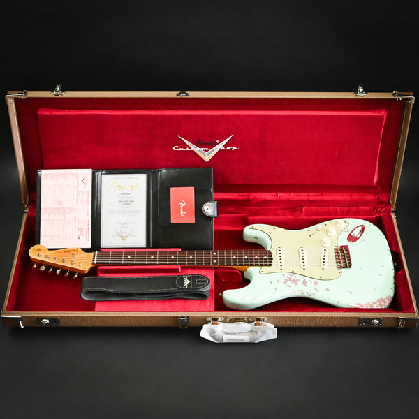 Fender Custom Shop 1962 Stratocaster Heavy Relic Surf Green/ Pink Paisley Josefina Hand Wound Pickups (R136014)