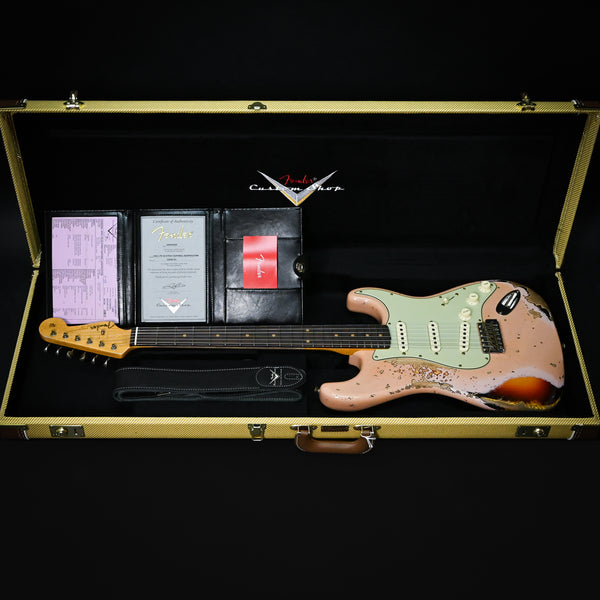 Fender Custom Shop Limited Edition '59 Stratocaster Super Heavy Relic- Aged Dirty Shell Pink/ Chocolate 3 Tone Sunburst 2025 (CZ586151)