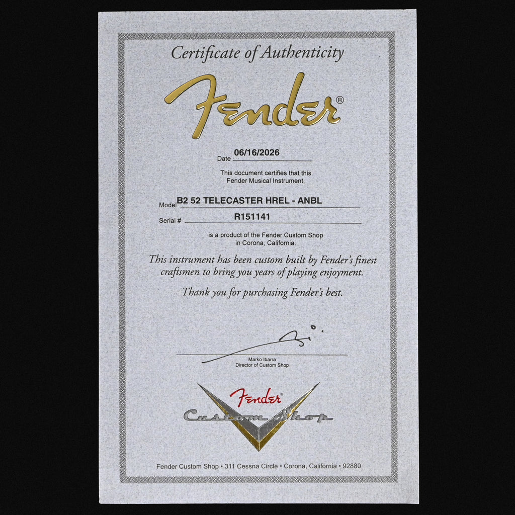 Fender Custom Shop '52 Telecaster Heavy Relic- Aged Nocaster Blonde 2026 (R151141)