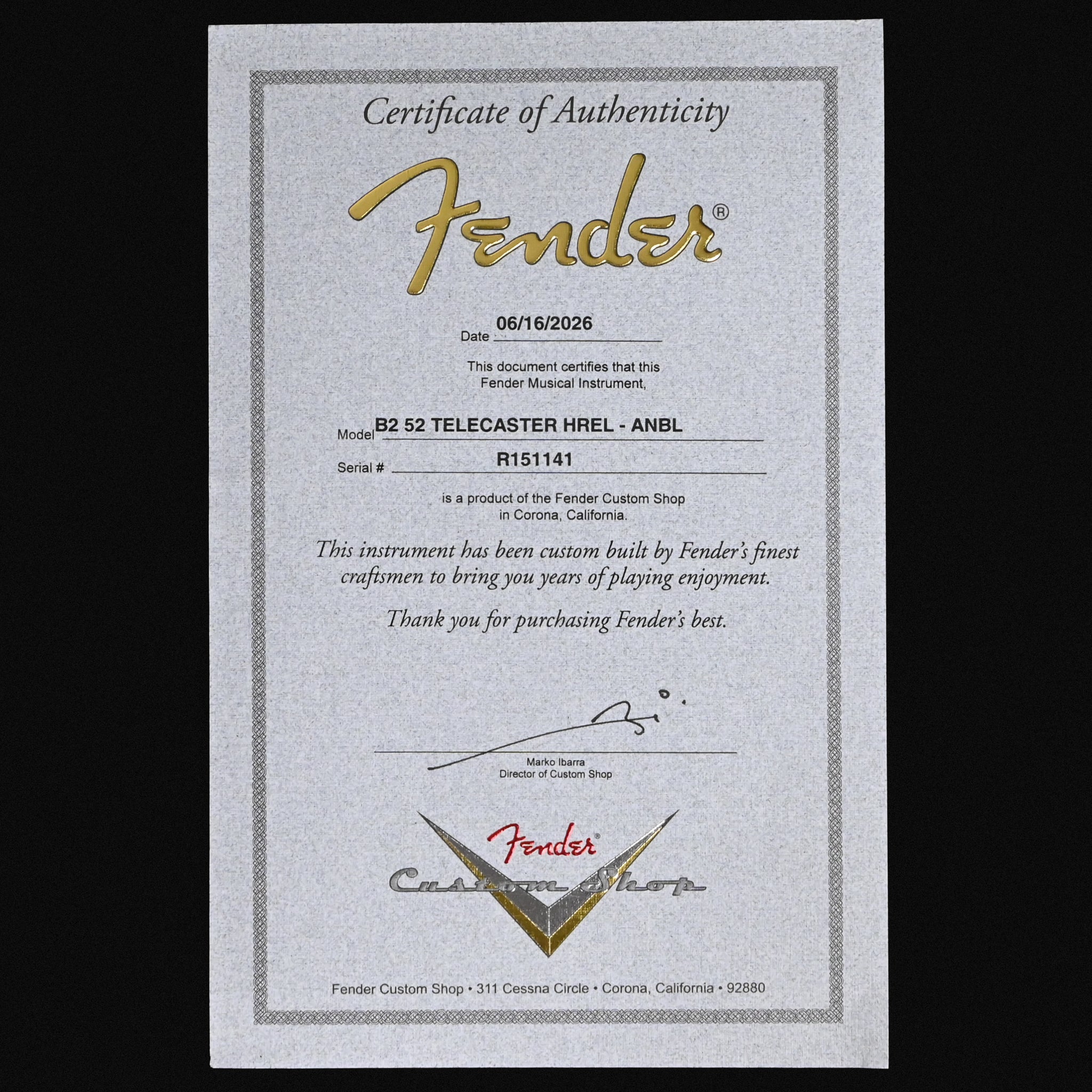 Fender Custom Shop '52 Telecaster Heavy Relic- Aged Nocaster Blonde 2026 (R151141)