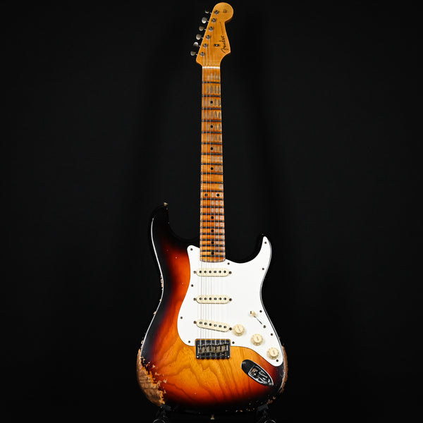 Fender Custom Shop Limited Edition Red Hot Hard Tail Stratocaster Heavy Relic- Faded Aged Chocolate 3 Tone Sunburst 2024 (CZ581284)