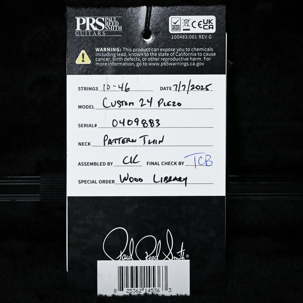 PRS Custom 24 Piezo Wood Library w/ 10-Top, Brazilian Rosewood, & DMO Pickups- Violet Blue Burst 2025 (0409883)