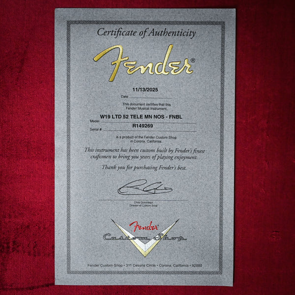 Fender Custom Shop Limited Edition '52 Telecaster NOS- Faded Nocaster Blonde 2025 (R149269)