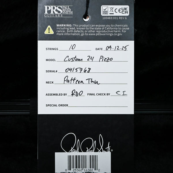 PRS Custom 24 Piezo w/ DMO Pickups Electric Guitar- Antique White Top (Natural Back) 2025 (0415768)