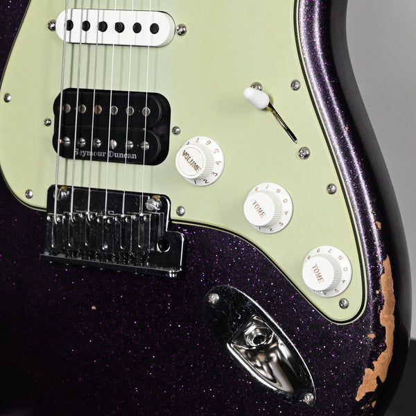 Fender Custom Shop Deluxe Stratocaster w/ Seymour Duncan SH4B Humbucker, Relic/ Closet Classic Hardware- Magenta Sparkle 2025 (R146161)