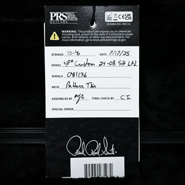 PRS 40th Anniversary Custom 24-08 Semi-Hollow Limited Edition- Faded Whale Blue w/ Natural Back 2025 (0411136)