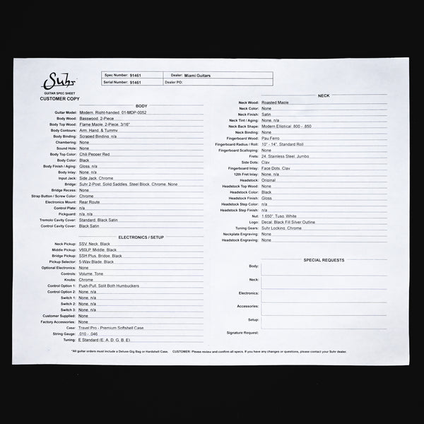 Suhr Modern Plus Electric Guitar- Chili Pepper Red 2025 (91461)