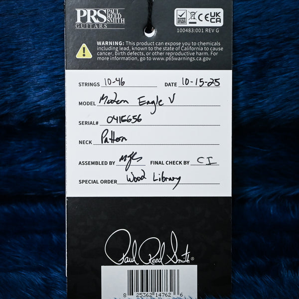 PRS Modern Eagle V Wood Library w/ 10-Top & Brazilian Rosewood Fingerboard Electric Guitar- Bonnie Pink 2025 (0416656)