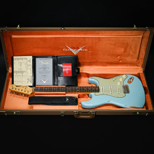 Fender Custom Shop Late-1962 Stratocaster Relic w/ Closet Classic Hardware- Faded Aged Daphne Blue 2025 (CZ588509)