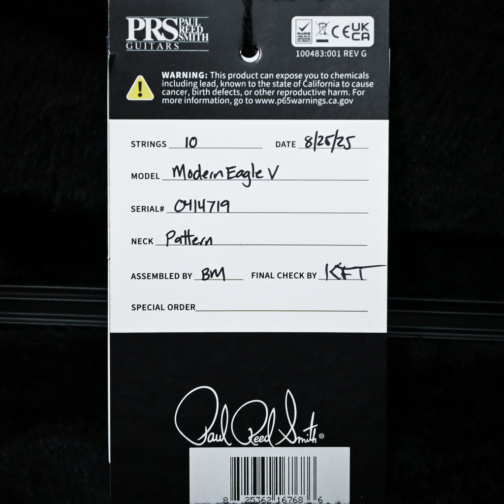 PRS Modern Eagle V Electric Guitar- Charcoal Burst 2025 (0414719)