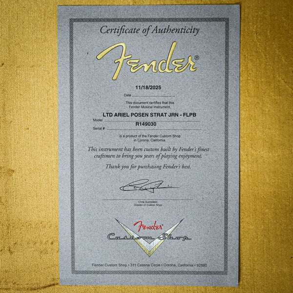 Fender Custom Shop Limited Edition Ariel Posen Stratocaster- Faded Lake Placid Blue 2025 (R149030)