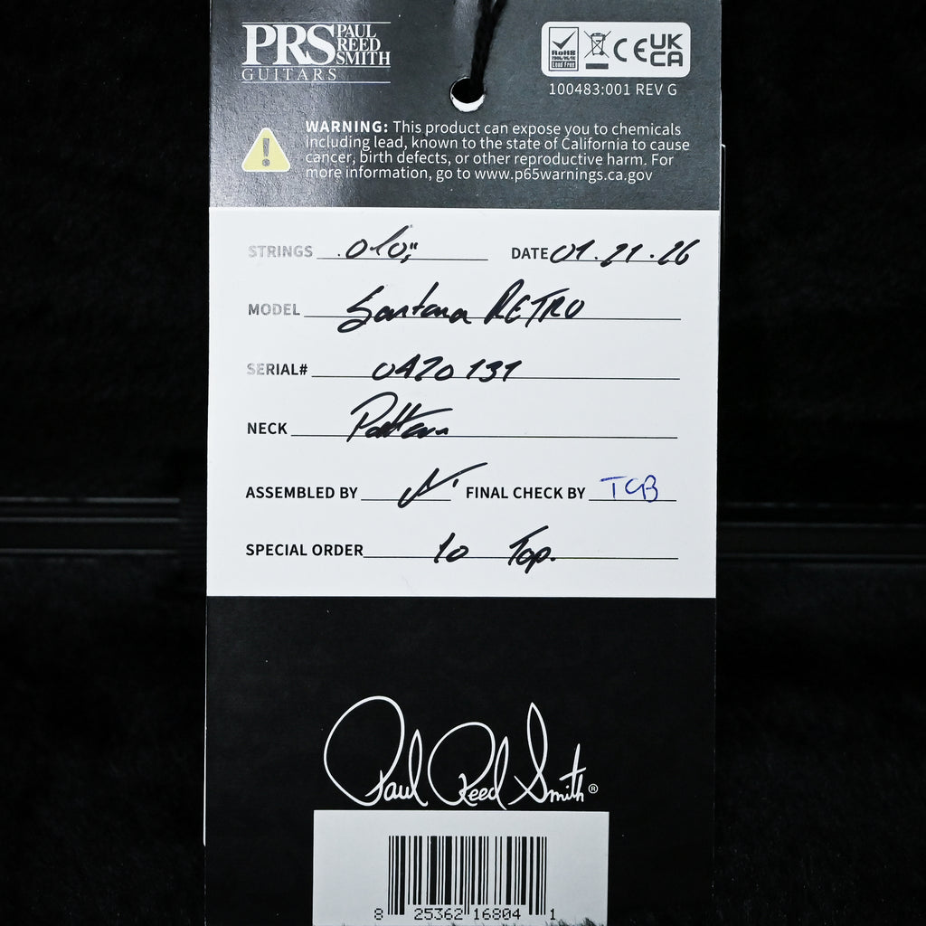 PRS Santana Retro w/ 10- Top Electric Guitar- Charcoal 2026 (0420131)