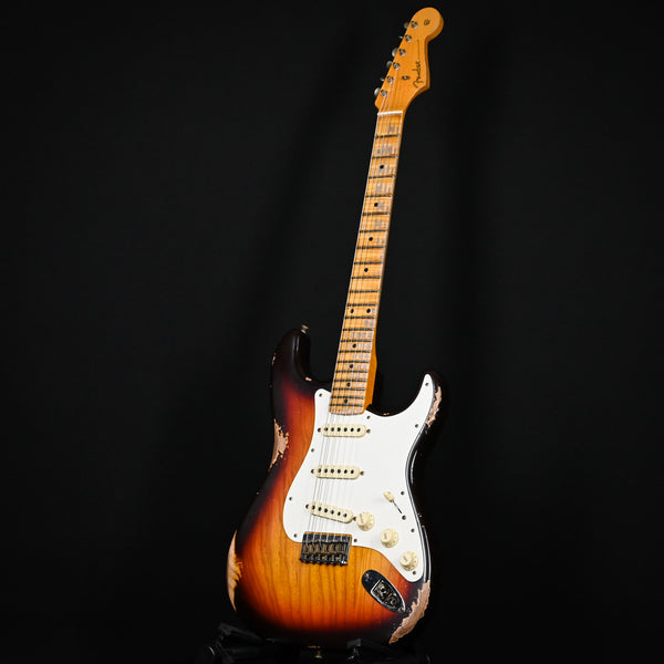 Fender Custom Shop Limited Edition Red Hot Hard Tail Stratocaster Heavy Relic- Faded Aged Chocolate 3 Tone Sunburst 2024 (CZ580930)