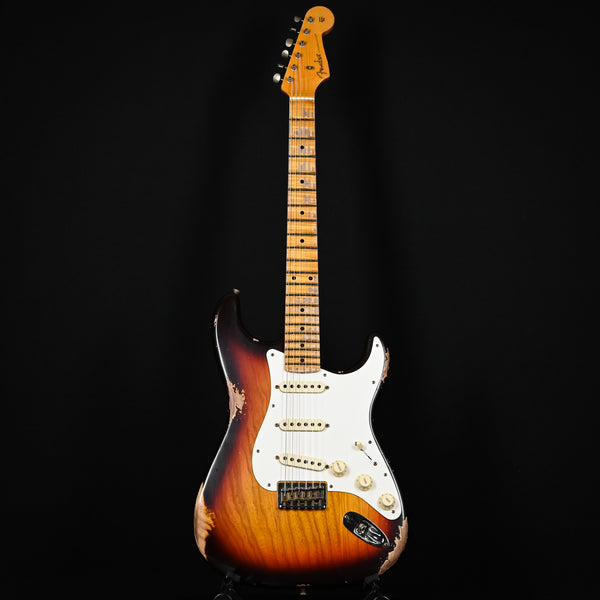 Fender Custom Shop Limited Edition Red Hot Hard Tail Stratocaster Heavy Relic- Faded Aged Chocolate 3 Tone Sunburst 2024 (CZ580930)