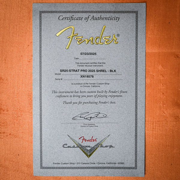 Fender Custom Shop Stratocaster Pro 2025, Super Heavy Relic- Black 2025 (XN18578)