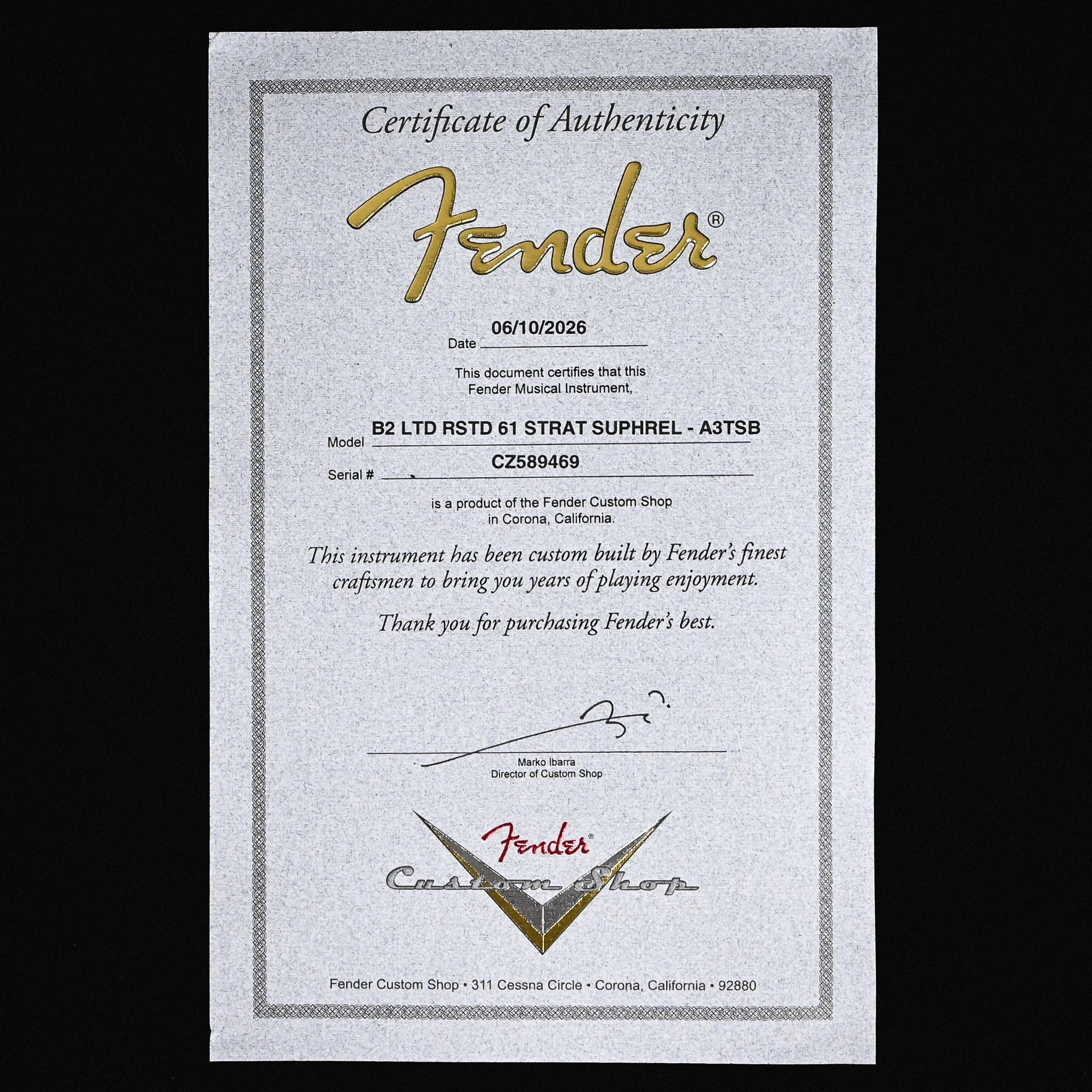 Fender Custom Shop Limited Edition Roasted '61 Stratocaster Super Heavy Relic- Aged 3 Color Sunburst 2026 (CZ589469)
