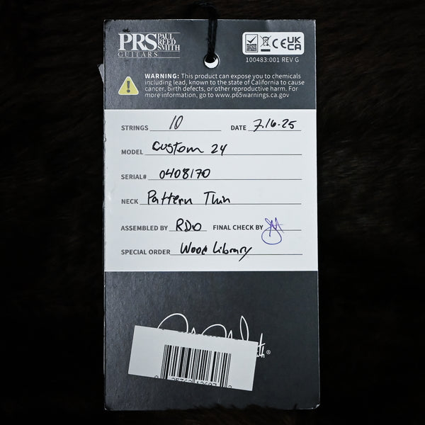 PRS Custom 24 Wood Library w/ 10-Top, Brazilian Rosewood, & DMO Pickups- Bonnie Pink 2025 (0408170)