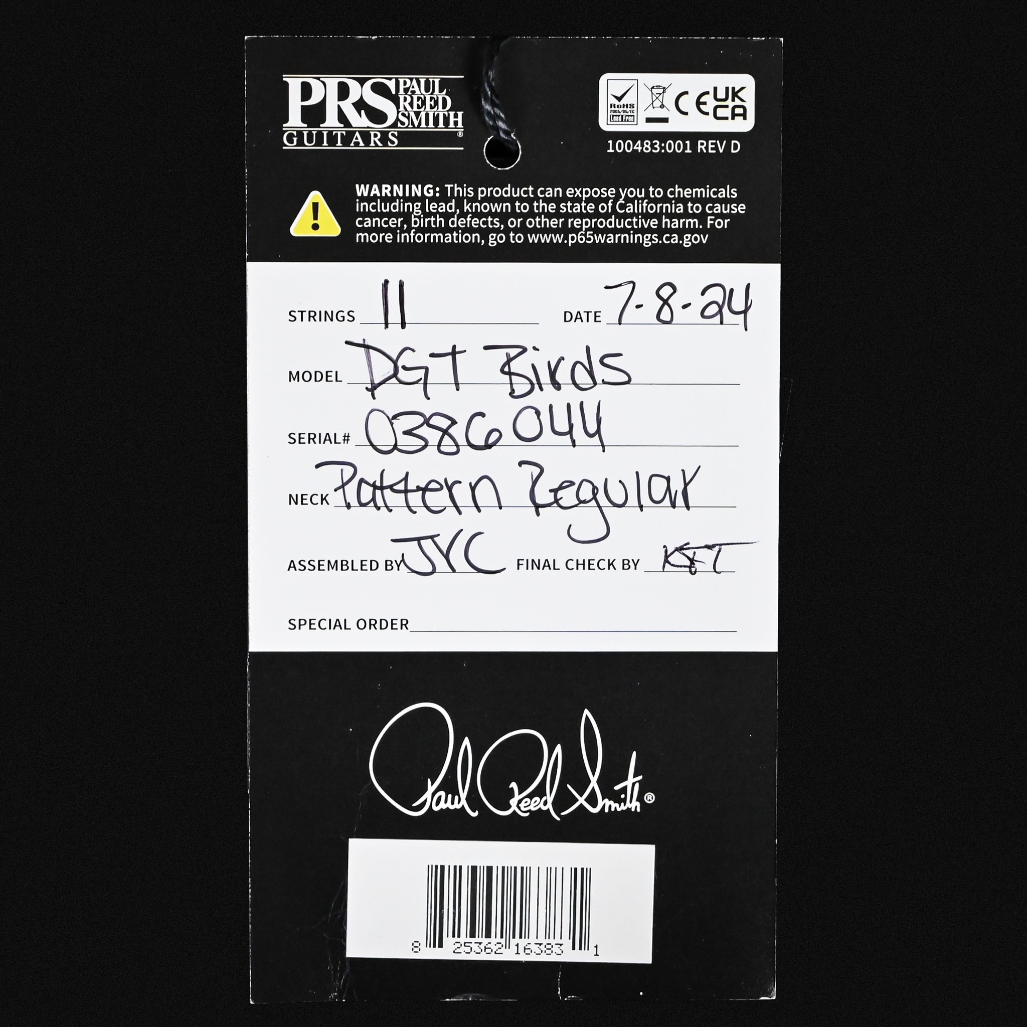 PRS DGT David Grissom Signature Electric Guitar- Gold Top 2024 (0386044)