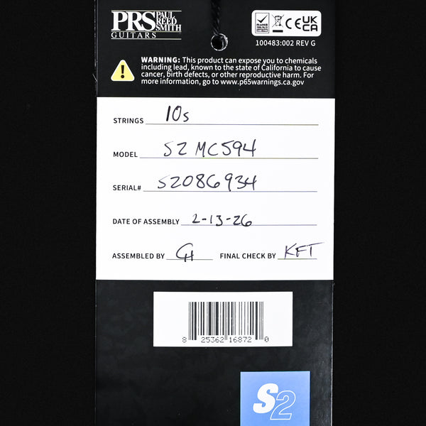 PRS S2 Custom 24-08 Electric Guitar- Lake Blue 2026 (S2086934)